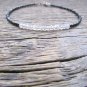Cubic Zirconia & Black Spinel Rondelle 2-3mm Faceted beads adjustable stacking bracelet | STK-2361
