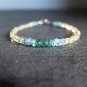 Emerald, Citrine & Aquamarine Rondelle 3-4mm Faceted beads adjustable stacking bracelet | STK-2559