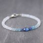 Kyanite & Moonstone Rondelle & Fancy 4-6x4mm Faceted beads adjustable stacking bracelet | STK-3821