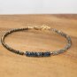 Kyanite, Labradorite & Pyrite Rondelle 2-4mm Faceted beads adjustable stacking bracelet | STK-3823
