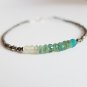 Moonstone, Emerald & Pyrite Rondelle 2-3.5mm Faceted beads adjustable stacking bracelet | STK-4610
