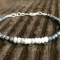 Mystic Corundum & Matte Hematite Round 3-4mm Faceted beads adjustable stacking bracelet | STK-4941