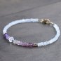 Amethyst, Moonstone & Spinel Rondelle 3-3.5mm Faceted beads adjustable stacking bracelet | STK-0510