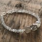 Gray Moonstone Rondelle & Cube 4-8mm Faceted & Smooth beads adjustable stacking bracelet | STK-3262