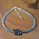 Indicolite Tourmaline Rondelle & Pear 3-5x7mm Faceted beads adjustable stacking bracelet | STK-3671