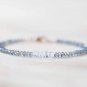 Labradorite & Herkimer Diamond Rondelle 3-4mm Faceted beads adjustable stacking bracelet | STK-4036