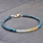 Shaded Citrine & Chrysocolla Rondelle 3-3.5mm Faceted beads adjustable stacking bracelet | STK-5425