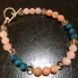 Apatite, Rose Quartz & Crystal Quartz Round 8mm Smooth beads stacking bracelet | STK-0688