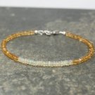 Citrine & Ethiopian Opal Rondelle 3mm Faceted & Smooth beads stacking bracelet | STK-2229