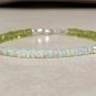 Ethiopian Opal & Peridot Rondelle 3mm Faceted & Smooth beads stacking bracelet | STK-2748