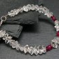 Herkimer Diamond & Ruby Rondelle & Fancy 4-7mm Faceted beads stacking bracelet | STK-3567