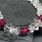 Herkimer Diamond & Ruby Rondelle & Fancy 4-7mm Faceted beads stacking bracelet | STK-3567