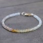 Imperial Topaz & Shaded Citrine Rondelle 3.5mm Faceted beads stacking bracelet | STK-3655
