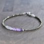 Amethyst, Labradorite & Pyrite Rondelle 2.5-3mm Faceted beads stacking bracelet | STK-0505
