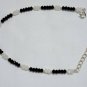 Black Onyx & Rainbow Moonstone Rondelle 3-3.5mm Faceted beads stacking bracelet | STK-1151