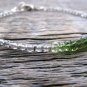 Green Tourmaline & Smoky Topaz Rondelle 3-4.5mm Faceted beads stacking bracelet | STK-3450