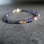 Iolite & Pink Tourmaline Rondelle & Fancy 3-8mm Faceted beads stacking bracelet | STK-3767