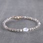Labradorite & Moonstone Rondelle & Oval 3-6x4mm Faceted beads stacking bracelet | STK-4093
