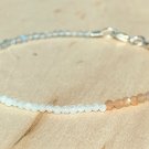 Labradorite, Moonstone & Sunstone Round 2.5-3mm Faceted beads stacking bracelet | STK-4097