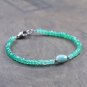 Shaded Green Onyx With Amazonite Rondelle 3.5mm Faceted beads stacking bracelet | STK-5439