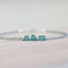 Blue Green Tourmaline & Labradorite Mix 2-6x10mm Faceted beads stacking bracelet | STK-1585