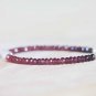 Garnet & Herkimer Diamond Rondelle & Fancy 4-6mm Faceted beads stacking bracelet | STK-3197