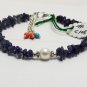 Iolite With Fresh Water Pearl Fancy & Round 5-8mm Smooth beads stacking bracelet | STK-3758