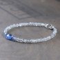 Labradorite With Kyanite Rondelle & Oval 3-7x5mm Faceted beads stacking bracelet | STK-4057