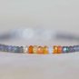 Labradorite & Mexican Fire Opal Rondelle 3-3.5mm Faceted beads stacking bracelet | STK-4092