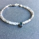 Labradorite & Moonstone Rondelle & Fancy 4-6x4mm Faceted beads stacking bracelet | STK-4094