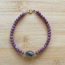 Lepidolite With Labradorite Round & Oval 4-12x8mm Smooth beads stacking bracelet | STK-4468