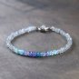Apatite, Tanzanite & Labradorite Rondelle 3-3.5mm Faceted beads stacking bracelet | STK-0694