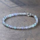 Apatite, Tanzanite & Labradorite Rondelle 3-3.5mm Faceted beads stacking bracelet | STK-0695