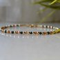 Hessonite Garnet, Black Spinel & Pyrite Round 2mm Faceted beads stacking bracelet | STK-3619