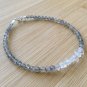 Labradorite & Herkimer Diamond Round & Fancy 3-5mm Smooth beads stacking bracelet | STK-4085