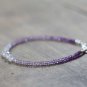 Shaded Amethyst & Herkimer Diamond Rondelle 2-3mm Faceted beads stacking bracelet | STK-5408