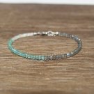 Apatite, Labradorite & Ethiopian Opal Rondelle 2mm Faceted beads stacking bracelet | STK-0679