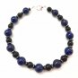 Black Obsidian, Hematite & Lapis Lazuli Round 6-8mm Smooth beads stacking bracelet | STK-1084