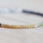 Black Spinel & Yellow Orange Sapphire Rondelle 3mm Faceted beads stacking bracelet | STK-1449