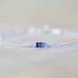 Clear Quartz & Blue Sapphire Round &Rondelle 2-3mm Faceted beads stacking bracelet | STK-2297