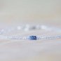 Clear Quartz & Blue Sapphire Round &Rondelle 2-3mm Faceted beads stacking bracelet | STK-2297