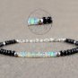 Ethiopian Opal & Black Spinel Round & Rondelle 4mm Faceted beads stacking bracelet | STK-2737