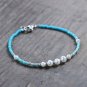 Freshwater Pearl & Turquoise Round & Rondelle 2-4mm Smooth beads stacking bracelet | STK-2938