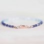 Iolite, Aquamarine & Rainbow Moonstone Rondelle 3mm Faceted beads stacking bracelet | STK-3761