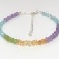 Aquamarine, Citrine, Amethyst & Peridot Rondelle 4mm Faceted beads stacking bracelet | STK-0915