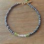Green Amethyst, Peridot & Snowflake Obsidian Mix 3-3.5mm Mix beads stacking bracelet | STK-3283
