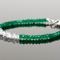 Green Onyx & Herkimer Diamond Rondelle & Fancy 3-5mm Faceted beads stacking bracelet | STK-3392