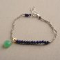 Lapis Lazuli With Green Onyx Rondelle & Pear 3.5-8mm Faceted beads stacking bracelet | STK-4337