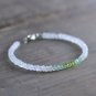 Rainbow Moonstone, Prehnite & Peridot Rondelle 3.5mm Faceted beads stacking bracelet | STK-5298