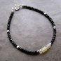 Ethiopian Opal & Black Spinel Rondelle 3-4mm Faceted & Smooth beads stacking bracelet | STK-2736
